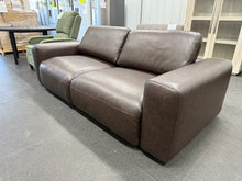 Benthe 95'' Modern Square Arm Leather Fatty Sofa Brown Down! (BRAND NEW)
