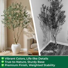 5ft Large Luxury Artificial Olive Tree in Planter, Realistic Faux Olive Tree with Lifelike Leaves & Fruits, Extra Lush Stereoscopic Shape, Tall Indoor Fake Tree for Home, Office, Restaurant Décor! (NEW - MINOR DEFECT ON ONE LIMB)