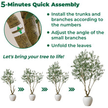 5ft Large Luxury Artificial Olive Tree in Planter, Realistic Faux Olive Tree with Lifelike Leaves & Fruits, Extra Lush Stereoscopic Shape, Tall Indoor Fake Tree for Home, Office, Restaurant Décor! (NEW - MINOR DEFECT ON ONE LIMB)