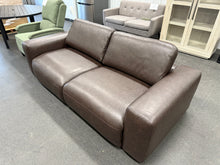 Benthe 95'' Modern Square Arm Leather Fatty Sofa Brown Down! (BRAND NEW)