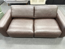 Benthe 95'' Modern Square Arm Leather Fatty Sofa Brown Down! (BRAND NEW)