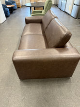 Benthe 95'' Modern Square Arm Leather Fatty Sofa Brown Down! (BRAND NEW)