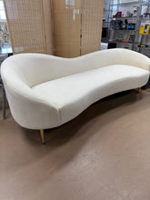 Ritz 85.5" Velvet Curved Sofa, Cream! (NEW)