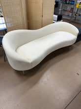 Ritz 85.5" Velvet Curved Sofa, Cream! (NEW)