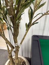 5ft Large Luxury Artificial Olive Tree in Planter, Realistic Faux Olive Tree with Lifelike Leaves & Fruits, Extra Lush Stereoscopic Shape, Tall Indoor Fake Tree for Home, Office, Restaurant Décor! (NEW - MINOR DEFECT ON ONE LIMB)