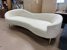 Ritz 85.5" Velvet Curved Sofa, Cream! (NEW)