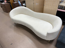 Ritz 85.5" Velvet Curved Sofa, Cream! (NEW)