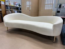 Ritz 85.5" Velvet Curved Sofa, Cream! (NEW)