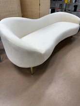 Ritz 85.5" Velvet Curved Sofa, Cream! (NEW)
