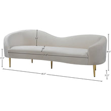 Ritz 85.5" Velvet Curved Sofa, Cream! (NEW)
