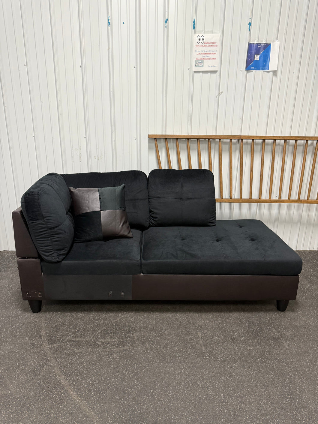 HALF A SOFA - FAUX LEATHER SOFA CHAISE HALF! (NEW)