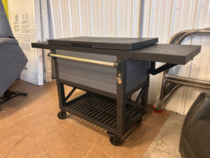 NEW - NEVER USED - ONLY HAS ONE HYDRAULIC HINDGE!) 

Keter Patio Cooler and Outdoor Table Beverage Cart with Wheels! (NEW - ONLY ONE HYDRAULIC HINGE!)