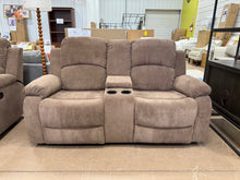 Fabric Reclining Loveseat, Brown! (NEW)