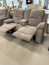 Fabric Reclining Loveseat, Brown! (NEW)