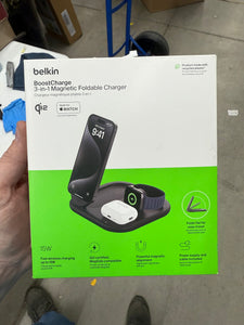 Belkin Qi2 15W 3-in-1 Wireless Pad/Stand - Black!! NEW IN BOX!!