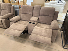 Fabric Reclining Loveseat, Brown! (NEW)
