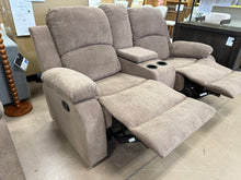 Fabric Reclining Loveseat, Brown! (NEW)
