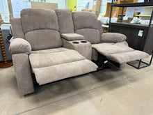 Fabric Reclining Loveseat, Brown! (NEW)
