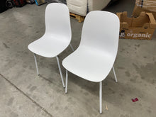 White Plastic Dining Chair with Matching Steel Legs (Set of 2) - assembled and new