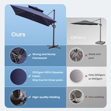 Herrell 11 x 11 Ft Square Cantilever Umbrella without Weighted Base! (NEW IN BOX - WEIGHTED BAS NOT INCLUDED)