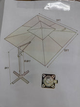 Herrell 11 x 11 Ft Square Cantilever Umbrella without Weighted Base! (NEW IN BOX - WEIGHTED BAS NOT INCLUDED)