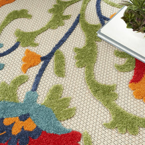 Nourison Aloha Indoor/Outdoor Red/Multi 9' x 12' Area Rug, (9x12)! (NEW!)