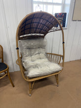 Outdoor Casual Standing Basket Chair With Weather Frame And Water- Cushions, Assembly Needed Fabric! (NEW & ASSEMBLED)