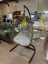 Mainstays Outdoor Wicker Hanging Egg Chair, Tan! (NEW & ASSEMBLED)