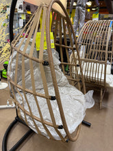 Mainstays Outdoor Wicker Hanging Egg Chair, Tan! (NEW & ASSEMBLED)