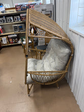 Outdoor Casual Standing Basket Chair With Weather Frame And Water- Cushions, Assembly Needed Fabric! (NEW & ASSEMBLED)