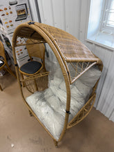 Outdoor Casual Standing Basket Chair With Weather Frame And Water- Cushions, Assembly Needed Fabric! (NEW & ASSEMBLED)