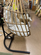 Mainstays Outdoor Wicker Hanging Egg Chair, Tan! (NEW & ASSEMBLED)