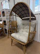 Outdoor Casual Standing Basket Chair With Weather Frame And Water- Cushions, Assembly Needed Fabric! (NEW & ASSEMBLED)