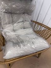 Outdoor Casual Standing Basket Chair With Weather Frame And Water- Cushions, Assembly Needed Fabric! (NEW & ASSEMBLED)