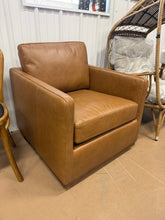 Bobbi Upholstered Top Grain Genuine Leather Upholstered Swivel Armchair! (NEW)