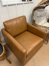 Bobbi Upholstered Top Grain Genuine Leather Upholstered Swivel Armchair! (NEW)