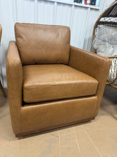 Bobbi Upholstered Top Grain Genuine Leather Upholstered Swivel Armchair! (NEW)