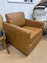 Bobbi Upholstered Top Grain Genuine Leather Upholstered Swivel Armchair! (NEW)