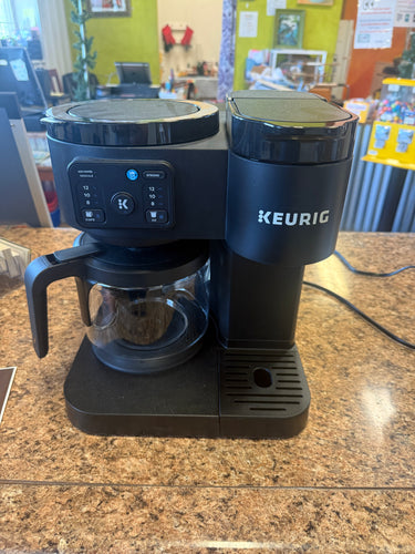 Keurig K-Duo Essentials, Hot & Iced Single-Serve K-Cup Pod Coffee Maker & Carafe, Black!! (USED ONCE - LIKE NEW)