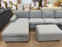 Thomasville Langdon Fabric Sectional with Chaise and Storage Ottoman, Gray! (BRAND NEW)