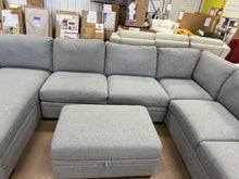 Thomasville Langdon Fabric Sectional with Chaise and Storage Ottoman, Gray! (BRAND NEW)