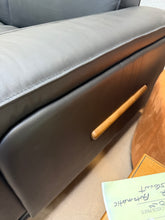 Mid century modern sofa,Genuine Leather sofa with Solid Wood,Loveseat Black Sofa Couch! (BRAND NEW - MINOR CUT ON BACK)