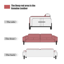 Mid century modern sofa,Genuine Leather sofa with Solid Wood,Loveseat Black Sofa Couch! (BRAND NEW - MINOR CUT ON BACK)