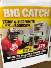 WHITE 6-TIER BOOKCASE, WHITE! (NEW IN BOX)
