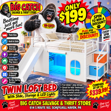 BRAND NEW WHITE TWIN LOFT BED — ONLY $199!