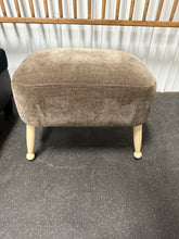 Corallina Upholstered Wooden Ottoman Natural Wood/Dark Brown! (NEW)