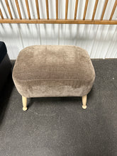 Corallina Upholstered Wooden Ottoman Natural Wood/Dark Brown! (NEW)
