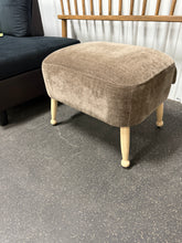 Corallina Upholstered Wooden Ottoman Natural Wood/Dark Brown! (NEW)