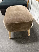 Corallina Upholstered Wooden Ottoman Natural Wood/Dark Brown! (NEW)