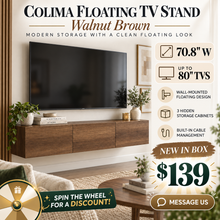 Latitude Run Colima Modern Floating TV Stand / Wall-Mounted Media Console in Walnut Brown! (NEW IN BOX)